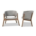 thumbnail image 3 of Baxton Studio Baron Mid-Century Modern Light Grey Fabric Upholstered and Walnut Brown Finished Wood 2-Piece Living Room, 3 of 5