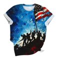 thumbnail image 5 of Cavosen Short Sleeve Tops for Women Crew Neck 4th of July Patriotic Tee Red White and Blue Graphic Shirt Summer Basic Tops, 5 of 5