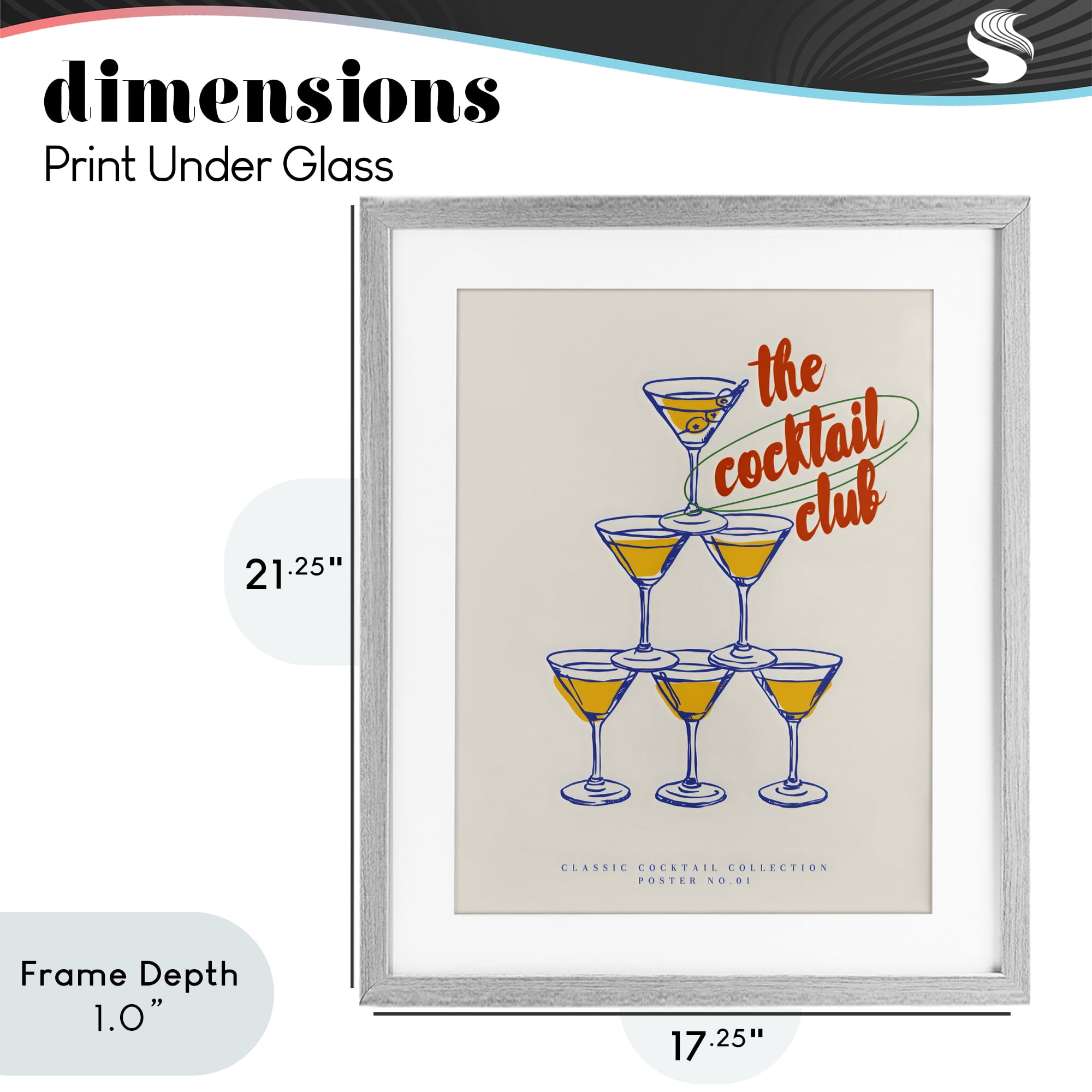 Stupell Industries Tower Toast Cocktail Club Gray Framed Print Under Glass, design by The Prints Vibe