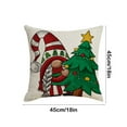 thumbnail image 3 of Merry Christmas/Gnome Decorative Throw Pillow Cover 18X18In,Xmas Tree Holly Jolly Red Porch Patio Home Decor, Winter Holiday Outdoor Sofa Couch Cushion Case(C), 3 of 6