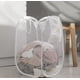 thumbnail image 3 of Bud Mesh Pop Up Cesto de ropa sucia, Cesto de ropa plegable portátil para habitación de niños, dormitorio universitario o viaje, plegable para almacenamiento, blanco Ormromra WMPH-1016, 3 of 7