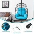 thumbnail image 5 of Spaco Hanging Folding Egg Chair with Stand Soft Cushion Pillow Swing Hammock-Turquoise, Oversized Indoor Outdoor Lounger for Patio, Backyard, Living Room, 5 of 7
