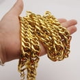 thumbnail image 4 of Men Fashion Simple Imitation Golden Necklace Chunky Style Personalized Neck Decor Ornament 60cm (Golden), 4 of 6