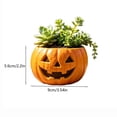 thumbnail image 3 of MInHoues 3.54 Inch Halloween Pumpkin Resin Planter Pot, Mini Spooky Succulent Planter for Indoor Plants, Cute Halloween Decorative Pot for Home Desk Windowsill, 3 of 8