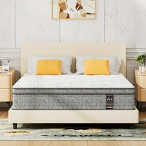 6V-Sermmoo 14 inch Twin Size Mattress Hybrid Mattress in a Box with Memory Foam and Pocket Springs, Medium Adults