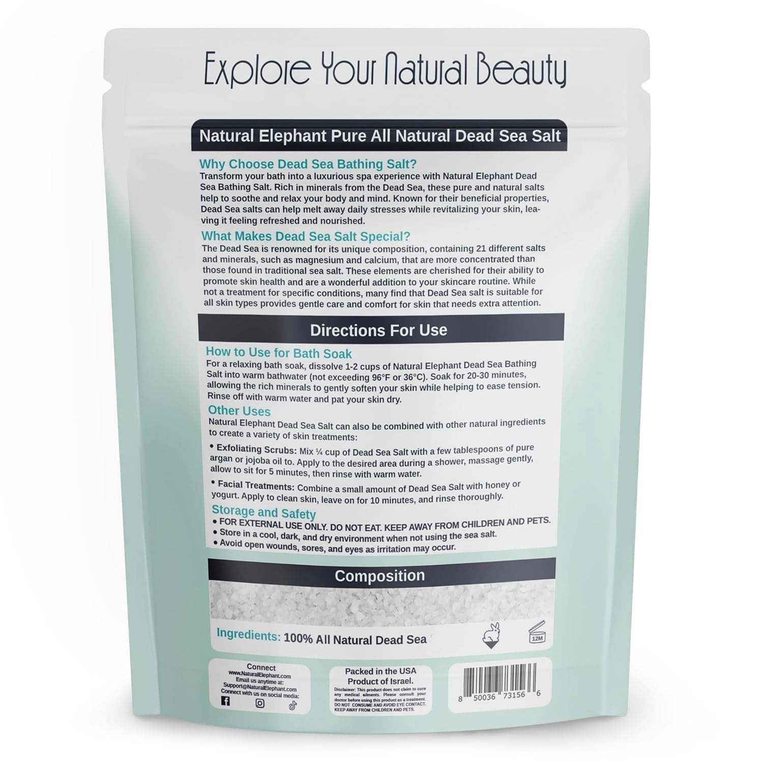 Dead Sea Salt Coarse Grain 19lbs (8.62 kg)