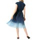 thumbnail image 3 of Vestido midi azul sin mangas de cuello redondo con cintura fruncida y plisada de INSPIRE CHIC para mujer, 3 of 5