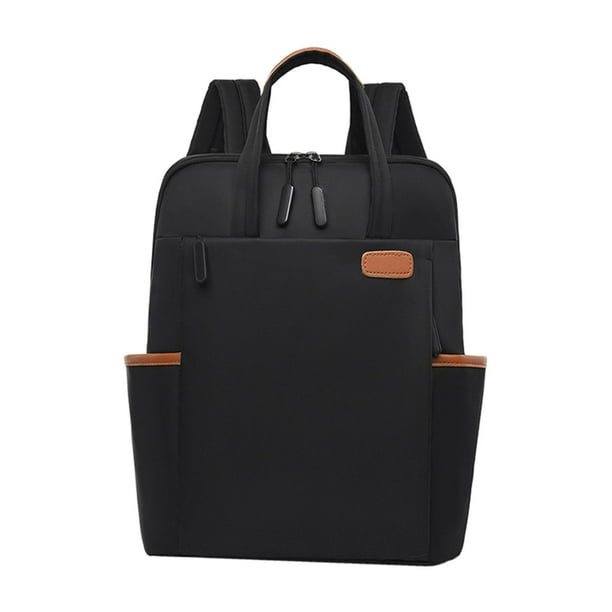 Mochila unisex resistente al agua para portátil, mochila universitaria ancha y elegante. Negro