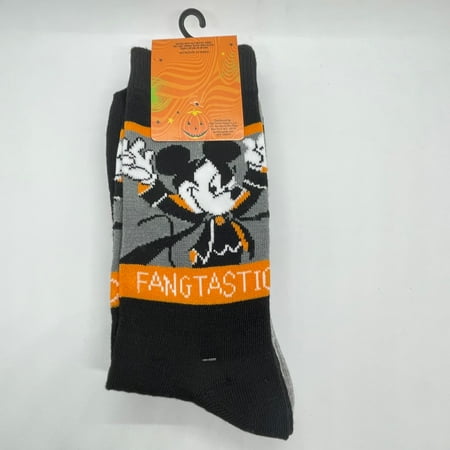 

Disney Mickey Mouse Fangtastic Mens Novelty Long Retro Character Socks 2 pack