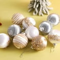 thumbnail image 3 of Christmas Ornaments Champagne Xmas Balls - Pack of 12 Luxury Christmas Tree Decorations Shatterproof - Satin Glitter Xmas Bulbs Set, 2.36 inch 60mm, 3 of 4