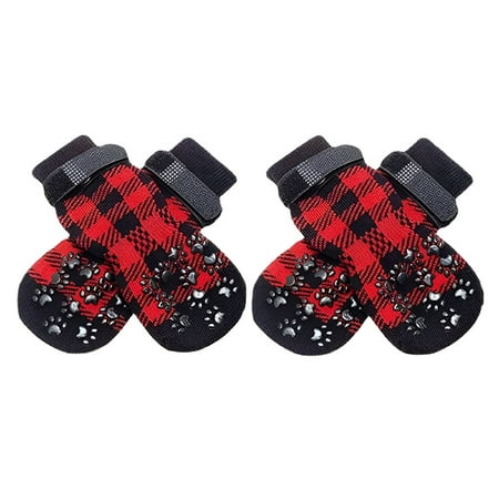GASTROPOD Anti-Slip Dog Socks 4 Pcs - Double Sides Grips Traction Control on Hardwood Floor Best Paw Protector Indoor Prevents Licking Dog Booties for Hot Pavement