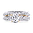 thumbnail image 2 of AFFY 3.50CT Round Cubic Zirconia Wedding Bridal Ring Set for Women 14K Yellow Gold over Silver- 7.5, 2 of 8