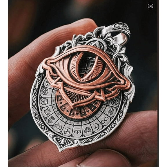 Minibee Tarot Pendant - Fortune-Telling Necklace, Rotatable Tarot Vision Pendant Eye Symbol, Spiritual Amulet Jewelry for Luck & Protection