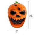thumbnail image 2 of Scary Pumpkin Mask Halloween Jack-O-Lantern Evil Scary Face Latex Head Mask Creepy Masquerade Party Cosplay Costume Prop For Adults Holiday Dress Up, 2 of 7