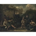 thumbnail image 2 of Dirck Helmbreeker 18x15 Gold Ornate Wood Frame and Double Matted Museum Art Print Titled - Merry Company (1675 - 1702), 2 of 4