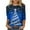 Blue, variant on ZRGHAOYLQ Christmas 3/4 Sleeve Shirts for Women 2025 Fashion Christmas Tree Graphic Shirts Lightweight Casual Crewneck Christmas Pullover Tops for Christmas Gifts