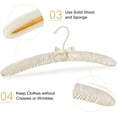 thumbnail image 3 of Padded Hangers for Women Clothing,17-inch Satin Hangers 10 Pack Thick Foam Padded No Shoulder Bump for Sweaters, Coat, Blouses, Dresses-Ivory,CT18I-10, 3 of 7