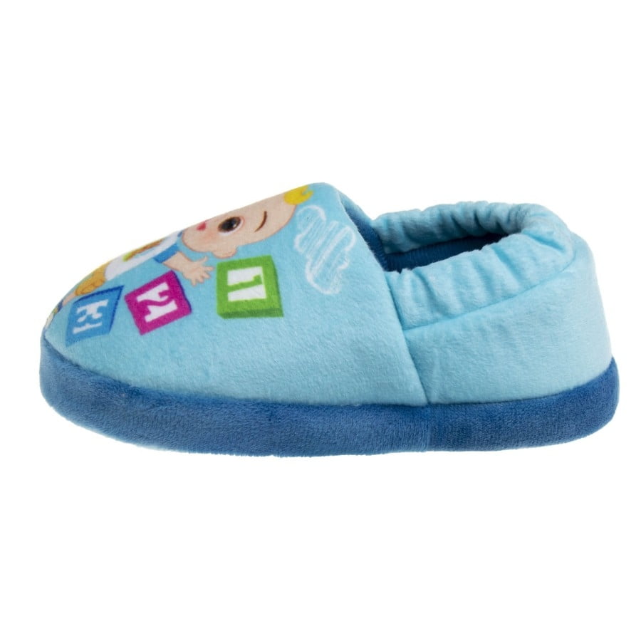 Cocomelon Dual Sizes Boys Nylex Fabric Slippers - Blue, 9-10