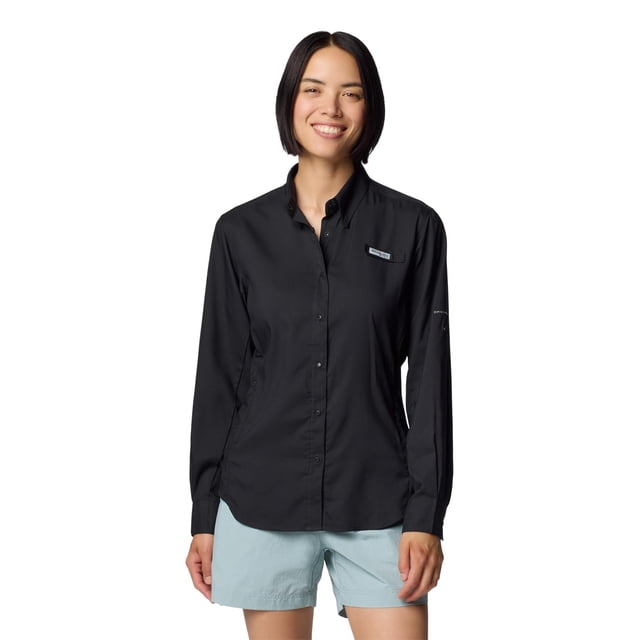 Camisa Columbia PFG Tamiami II de manga larga negra L