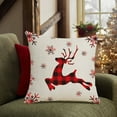 thumbnail image 2 of Cheapark Christmas Pillow Covers 18x18 Inch Red White Snowflake Deer Pattern Xmas Decorative Throw Cushion Cases for Sofa Couch Bed, 2 of 6