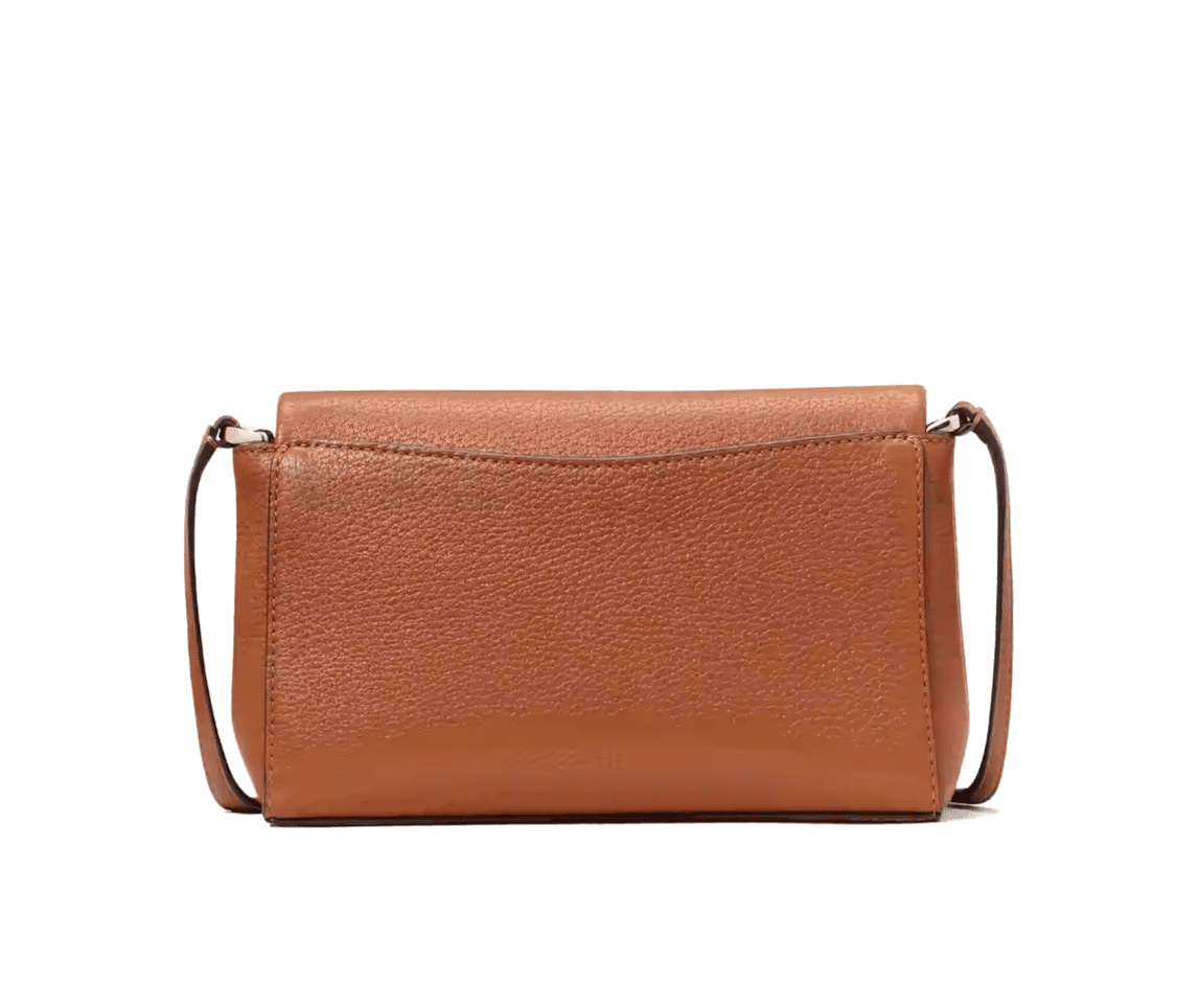 Kate Spade Leila Mini Zip Warm Ginger Pebble Leather Crossbody Bag KE487 $329