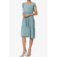 thumbnail image 3 of TheMoogan Women's Flutter Ruffle Cap Sleeve Tiered Jersey Babydoll A-Line Midi Day Dress, 3 of 6
