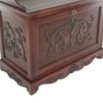 thumbnail image 4 of Engraved Wooden Shoe Cabinet with Drop Down Opening and Metal Hinges, Brown- Saltoro Sherpi, 4 of 5