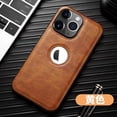 thumbnail image 3 of Luxury Leather Case for Apple iPhone 15 Pro MAX 14 13 12 11 XS XR 7 8 Plus Original Logo Hole Silicone Lens Protection Cover, 3 of 5