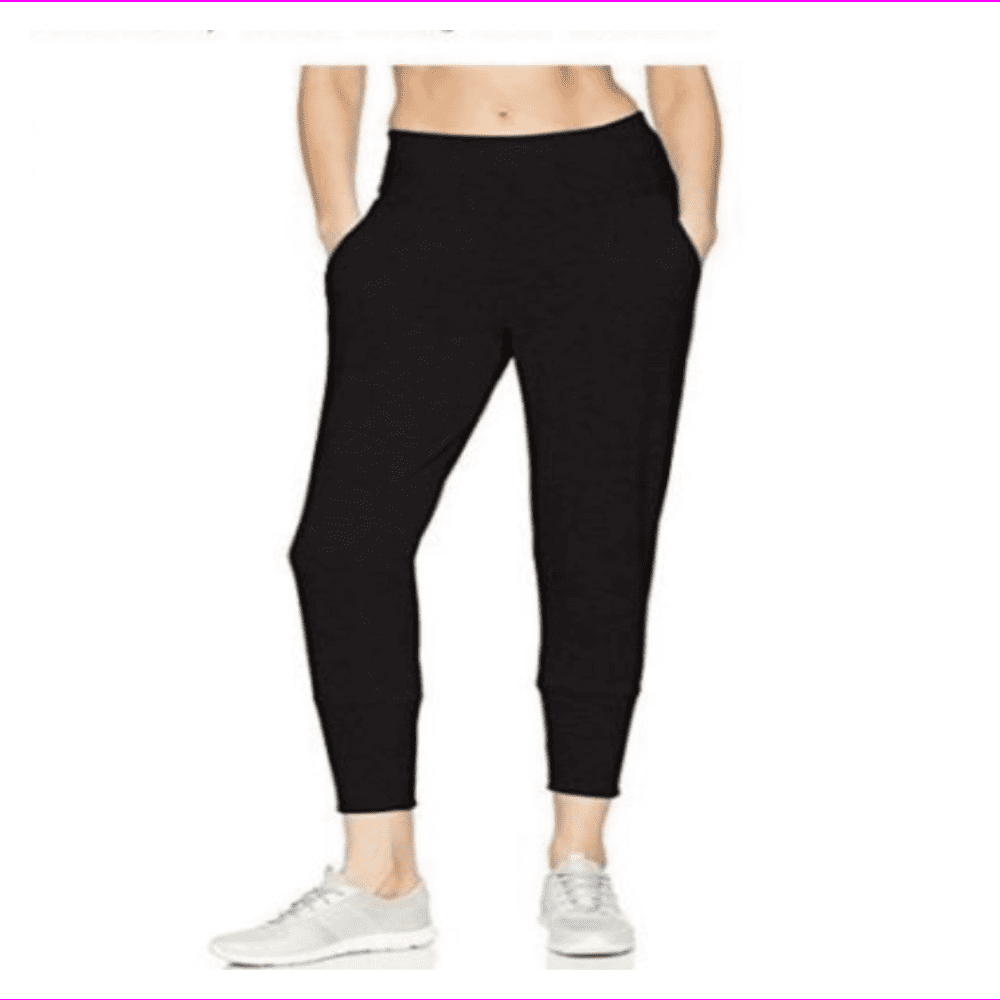 Jockey - Jockey Women Slim Tapered Soft pleats functional pockets Jogger Pant 2XL/Deep Black