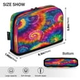 thumbnail image 3 of Standing Pencil Case with Base Large Capacity Stationery Pouch Pen Bag with Zipper for Women Men Colorful Tie-dye with Swirling, 3 of 7