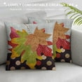 thumbnail image 3 of PHYHOO Strawberry  Linen Throw Pillow Covers Autumn Fall Maple Leaves Bow-Knot Design Decorative Cushion Cover Pillowcase for Sofa Pillow Shams White, 3 of 5