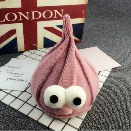 Pattern Knit Wool Skull Cap - Costyle Winter Korean Cute Sharp Necromancer Baby Caps Big Eye Knitted Wool Children Hat