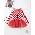 thumbnail image 3 of inhzoy Kids Girls Candy Cane Figure Skating Dress Christmas Dance Costume Tutu Dress Leotard Red 6, 3 of 8