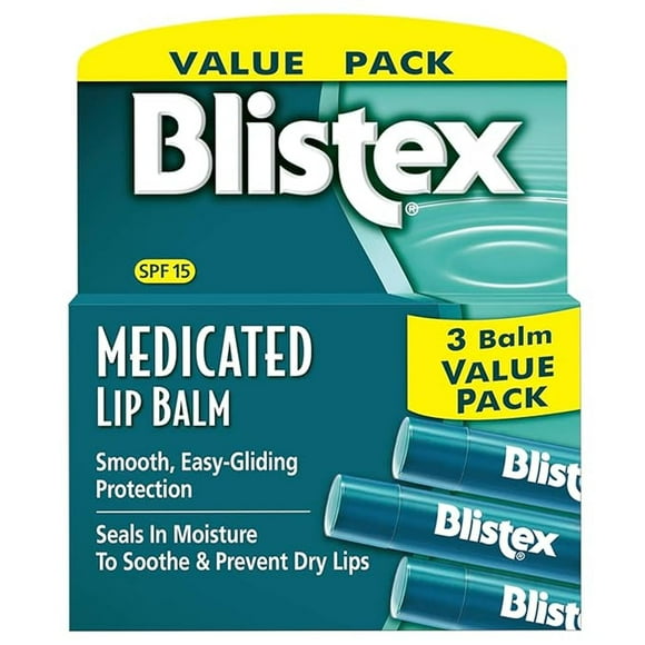 Blistex bálsamo labial hidratante, 0,15 oz, paquete de 3