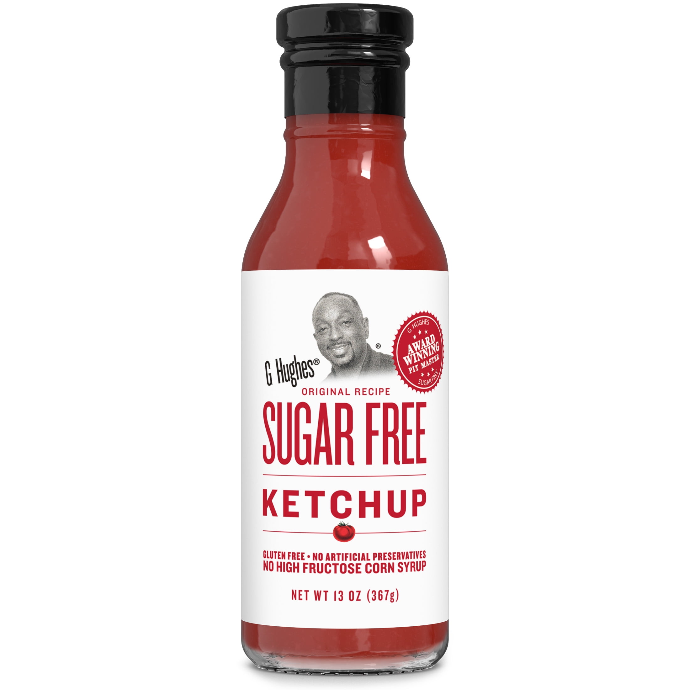 G Hughes Sugar Free Ketchup - Gluten Free, No Preservatives, Low Carb Condiment, 13 Oz Bottle