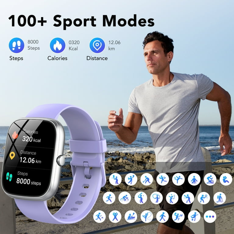 Smart Watch Fits for Android and Iphone, IP68 Waterproof