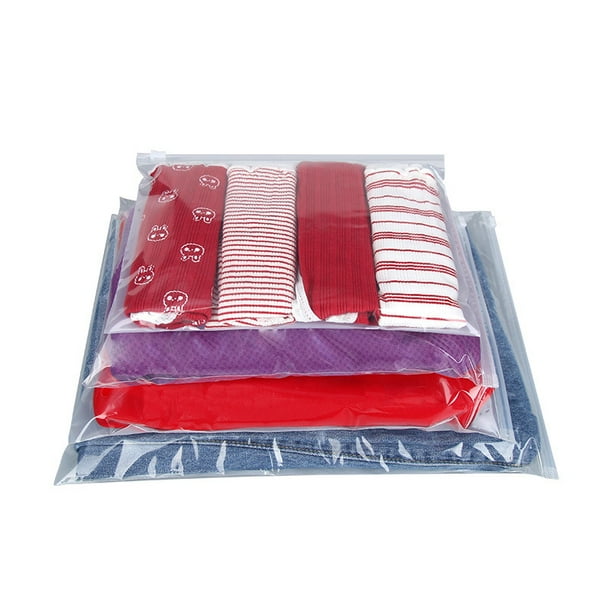 Bolsa de plástico transparente con cierre esmerilado, bolsa autosellada, gruesa, para guardar ropa interior, calcetines y ropa interior