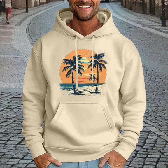 CONZONE Mens Casual Hoodies Long Sleeve Pullover Hoodie for Men Graphic Hooded Sweatshirts With Pocket