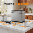 thumbnail image 6 of UrbanSync 19-in-1 & 2LB Stainless Steel Bread Maker Machine Fully Automatic LCD Display, Reservation Function with Recipes Recommended, 6 of 9
