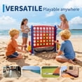 thumbnail image 4 of JustSmart Adjustable 4-in-a-Row Game, 3.5FT Giant Connect Board with Quick-Release Slider & 42 Rings, Indoor/Outdoor Party Toy for Kids & Adults, Red Main Board with Blue Side Panels, 4 of 8