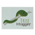 thumbnail image 1 of Reptile Cutting Board, Cartoon Snake Hanging from Tree Hug Love Mascot Humor Comic Design Print, Decorative Tempered Glass Cutting and Serving Board, Small Size, Green Navy Ecru, by Ambesonne, 1 of 1