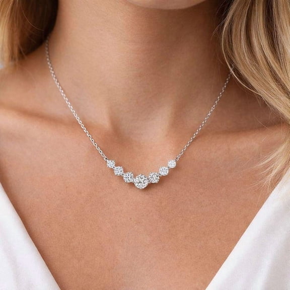 2Ct Round Cut Lab Created Diamond Necklace Pendant 14K White Gold Plated
