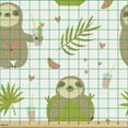 thumbnail image 2 of Ambesonne Cartoon Fabric by the Yard Upholstery, Sloth Cocktails, 1 Yard, White Multicolor, 2 of 5