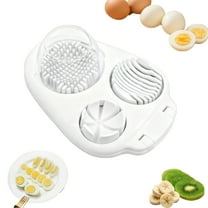 Egg Slicer for Hard Boiled Eggs, 3-in-1 Stainless Steel Fruit Cutter