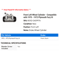 thumbnail image 2 of Front Left Wheel Cylinder - Compatible with 1970 - 1972 Plymouth Fury III - Dynamic Friction, 2 of 2