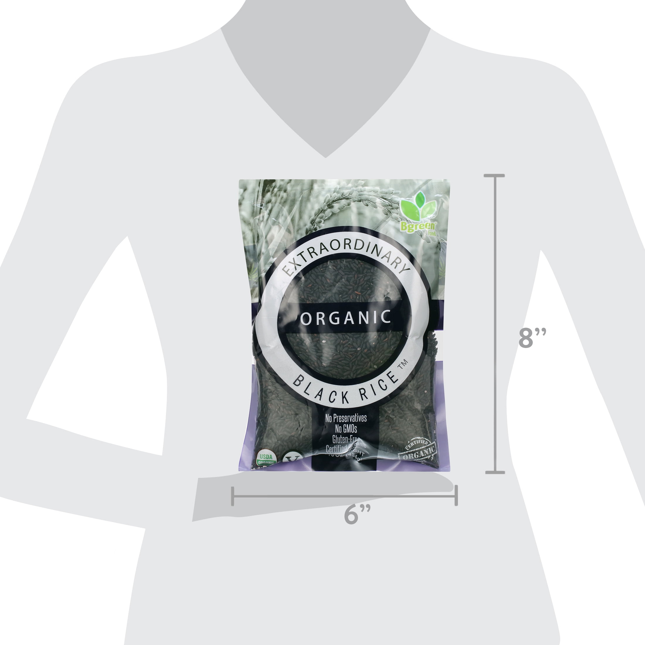 Bgreen Food- Organic Extraordinary Black Rice, 1 lb