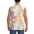 thumbnail image 4 of Haiem Men's Retro Colorful Butterfly Print Tank Tops Summer Sleeveless Cut Off Workout T-Shirts Fitness Vest Athletic Undershirts-Medium, 4 of 8