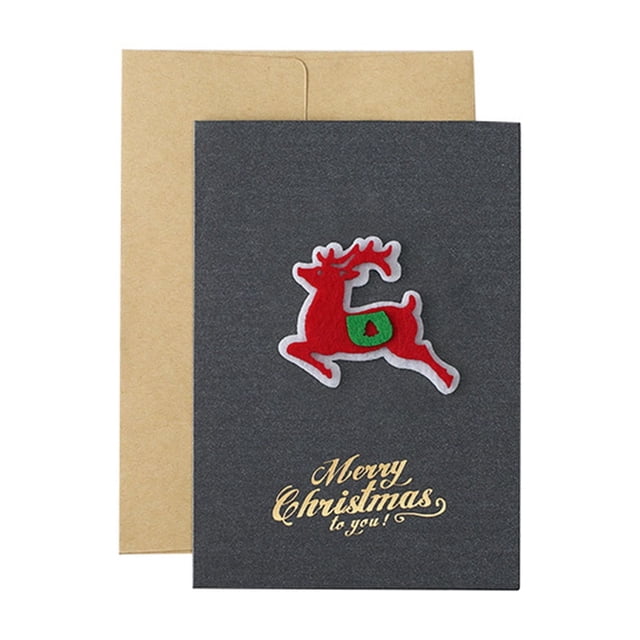 Vintage Pearl Paper Christmas Greeting Card Three Dimensional Blessing Thanksgiving Christmas Blessing Card With Envelope
