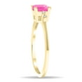 thumbnail image 3 of SZUL Women's Square Shaped Pink Topaz and Diamond Sparkle Ring in 10K Yellow Gold, 3 of 5