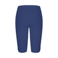 thumbnail image 5 of Costeam Womens Plus Size Solid Color Five Points Tight Shorts Elastic Waist Stretch Fabric Body Fitting Casual Daily Short Bottoms, 5 of 5